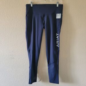 Ariat Tek Eos Full Seat Ice Grip Riding Tights Size Large Navy Blue Pockets Nwt